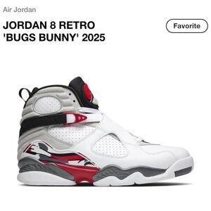 Jordan 8 Retro 'Bugs Bunny' White Red Black Sneakers